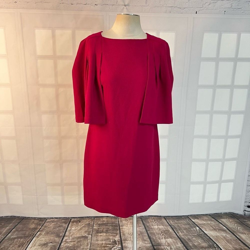 Trina Turk berry pink cape sleeve sheath dress size 4